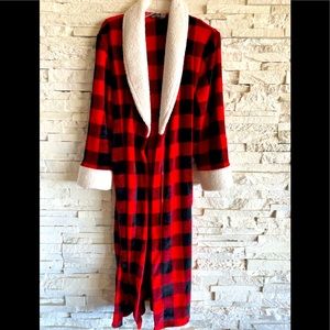 Red and black and off white robe